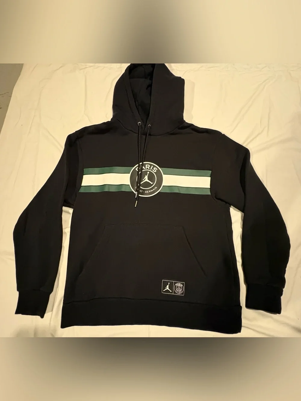 Nike Jordan Paris Saint Germain Fleece Pullover Black Hoodie Men’s Size:Medium